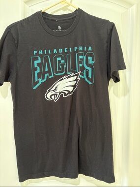 Junk Food Clothing Black Philadelphia Eagles Graphic Tee with Teal Accents